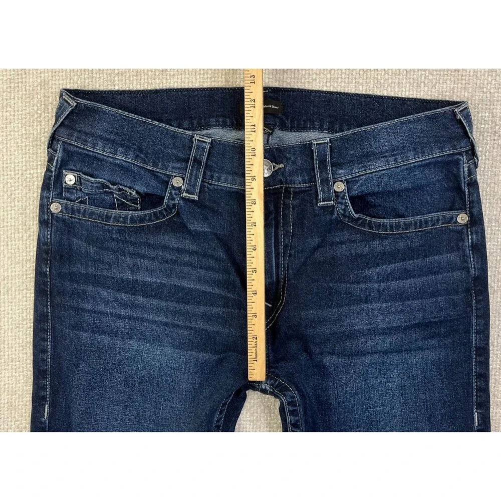 True Religion Jeans Rocco Relaxed Skinny Men's 36 (37x34) Stretch Blue Denim